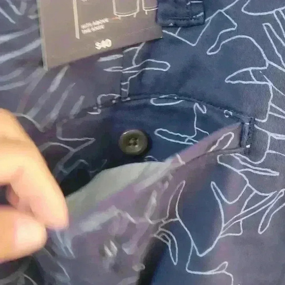 Brand New St JHON'S BAY Men's Shorts Size 38 Navy Blue with Leaves - Picture 4 of 10